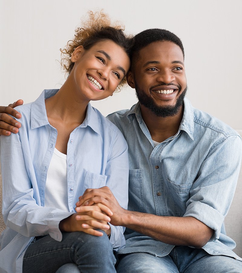 African American Couple Hug
