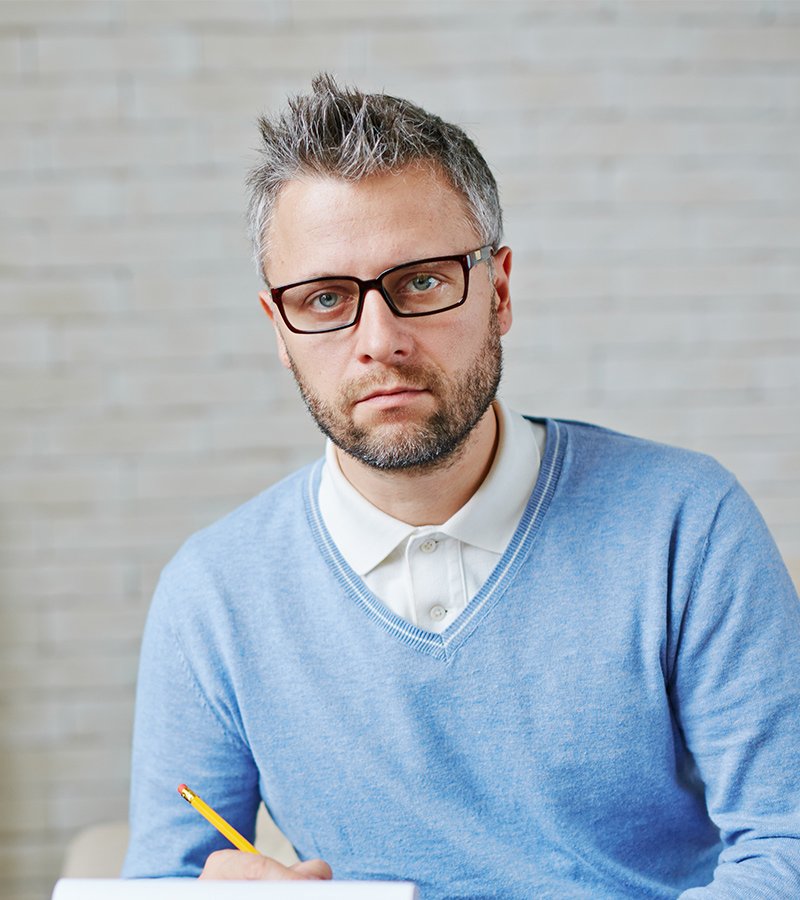 Man holding a pencil