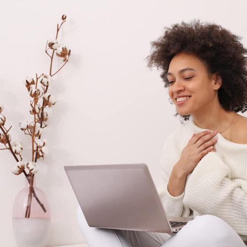 Woman Using Laptop
