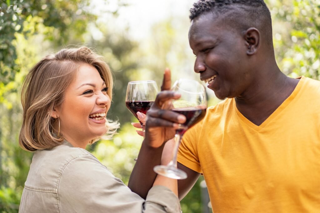 Interracial Couple's Toast