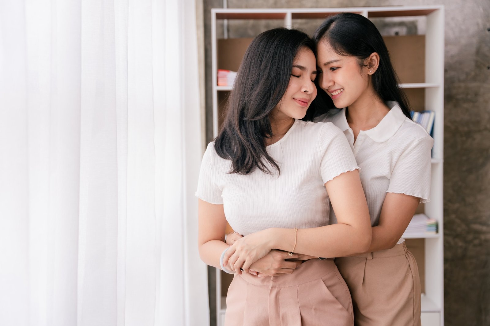 LGBT lesbian couple, love concept, happy time