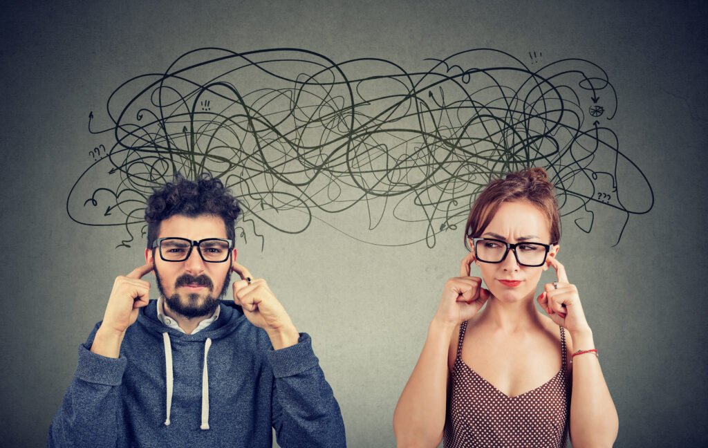 Angry,Displeased,Couple,Woman,And,Man,Ignoring,Not,Listening,Each